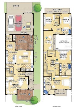 Floor plans for Donald F. Evans' designed Artesian townhomes Floor plans for Donald F. Evans' designed Artesian townhomes