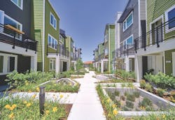 Exterior of Prynt townhomes designed by the Dahlin Group Exterior of Prynt townhomes designed by the Dahlin Group