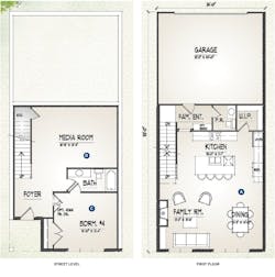 TK Design & Associates, the Andrea, street-level and first-floor plans TK Design & Associates, the Andrea, street-level and first-floor plans