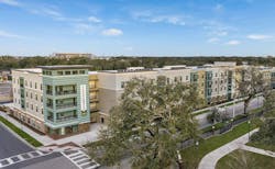 Exterior of the multifamily development Parramore Oaks, in Orlando Exterior of the multifamily development Parramore Oaks, in Orlando