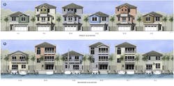 Home elevations for Sunset Inlet, designed by The Evans Group Home elevations for Sunset Inlet, designed by The Evans Group
