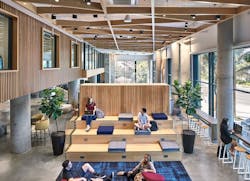 Interior common space at Plaza Verde student housing, a 2020 BALA winner Interior common space at Plaza Verde student housing, a 2020 BALA winner