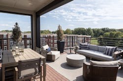 Plan 2 outdoor living space in the Valley & Park townhomes, a 2020 BALA winner Plan 2 outdoor living space in the Valley & Park townhomes, a 2020 BALA winner