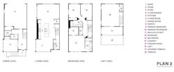 Plan 2 floor plans for Valley & Park townhomes, a 2020 BALA winner Plan 2 floor plans for Valley & Park townhomes, a 2020 BALA winner