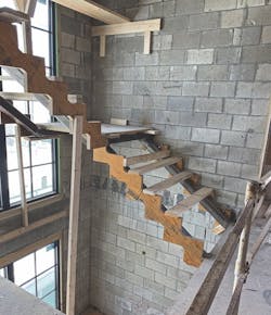 The New American Home 2021 floating stair under construction The New American Home 2021 floating stair under construction