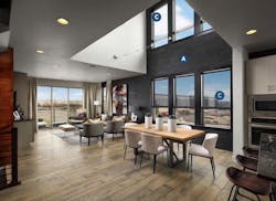 DTJ Design Stasis Townhomes, dining area and windows DTJ Design Stasis Townhomes, dining area and windows