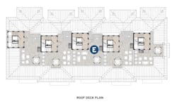 Evans Group design for luxury attached single-family townhomes, roof deck Evans Group design for luxury attached single-family townhomes, roof deck