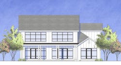 Modern Farmhouse custom home rear elevation Modern Farmhouse custom home rear elevation