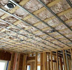 ​ ​Channels on the ceiling is a pre-drywall install best practice ​ ​Channels on the ceiling is a pre-drywall install best practice
