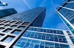 Sky scraper with light-sensitive dynamic glass Sky scraper with light-sensitive dynamic glass