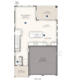 Plan 1 at One 90 by Dahlin Group, first floor plan Plan 1 at One 90 by Dahlin Group, first floor plan