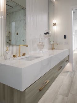 Primary bathroom vanity in The New American Home 2022 Primary bathroom vanity in The New American Home 2022