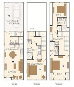 Larry Garnett design for single family homes, Cottages at Stockton, Plan 1, floor plans Larry Garnett design for single family homes, Cottages at Stockton, Plan 1, floor plans