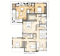 Ridgegate Plan 2 ADU design, second-floor plan Ridgegate Plan 2 ADU design, second-floor plan