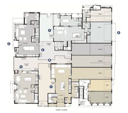 Dahlin Group's design for the Bungalows at Bellaterra, first floor plan Dahlin Group's design for the Bungalows at Bellaterra, first floor plan