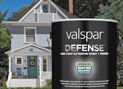 Valspar Defense exterior paint and primer is a Pro Builder 2022 Top 100 product Valspar Defense exterior paint and primer is a Pro Builder 2022 Top 100 product