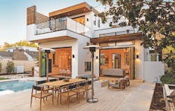 Luminosa custom home rear elevation with pool Luminosa custom home rear elevation with pool