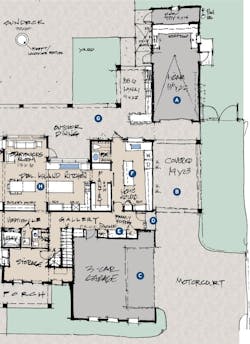 Family entry in a custom home design by The Evans Group Family entry in a custom home design by The Evans Group