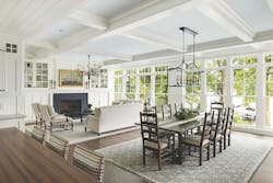 Wayzata Bay custom home living and dining room Wayzata Bay custom home living and dining room