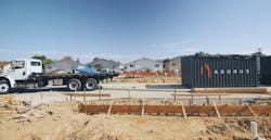 Agorus and Hallmark Communities' Daybreak project slab ready, panels delivered in shipping container Agorus and Hallmark Communities' Daybreak project slab ready, panels delivered in shipping container