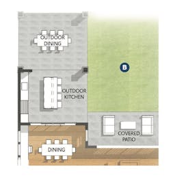 Outdoor living options for Plan 1 designed by the Dahlin Group Outdoor living options for Plan 1 designed by the Dahlin Group