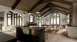 The kitchen and living space in TK Design's Sarah house plan The kitchen and living space in TK Design's Sarah house plan