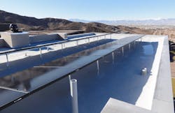 Solar panels on The New American Home 2023 contribute to its energy efficiency Solar panels on The New American Home 2023 contribute to its energy efficiency