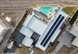 Aerial view of The New American Home 2023 and its renewable energy systems Aerial view of The New American Home 2023 and its renewable energy systems