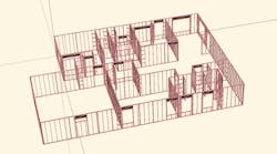 BotBuilt's process of automating home construction includes creating a 3D model of the home with all its framing components BotBuilt's process of automating home construction includes creating a 3D model of the home with all its framing components