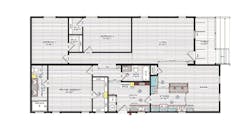 Floor plan for Genesis Homes' Glacier model at the 2024 Show Village Floor plan for Genesis Homes' Glacier model at the 2024 Show Village