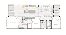 Floor plan for Genesis Homes' Canyon model at the 2024 Show Village Floor plan for Genesis Homes' Canyon model at the 2024 Show Village