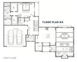 First floor plan of #4 home in Downton Walk, an infill BALA winner First floor plan of #4 home in Downton Walk, an infill BALA winner