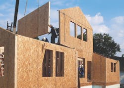 ThermaFoam R-Control SIPs being installed in cold climate ThermaFoam R-Control SIPs being installed in cold climate