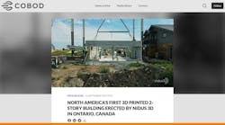 Webpage COBOD newsdesk 3D printing article Webpage COBOD newsdesk 3D printing article