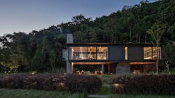 Evening view of exterior elevation Rio House Evening view of exterior elevation Rio House