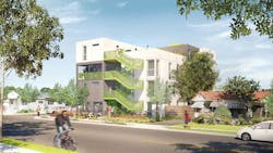 modular transitional housing development rendering modular transitional housing development rendering