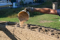 3D printed house with rice fibers and soil 3D printed house with rice fibers and soil