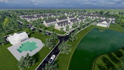 Digital rendering of build-for-rent development Digital rendering of build-for-rent development