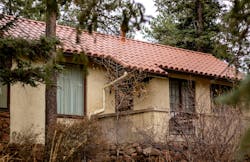 Clay roofing tile, shown on a home in fire-prone Colorado Clay roofing tile, shown on a home in fire-prone Colorado