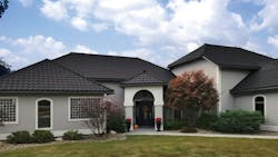 United Steel Stone-Coated Steel Roofing in the Barrel-Vault style in Charcoal United Steel Stone-Coated Steel Roofing in the Barrel-Vault style in Charcoal