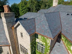 Da Vinci Multi Width Slate Roofing And Copper Accents On An Estate In Naperville, Ill Da Vinci Multi Width Slate Roofing And Copper Accents On An Estate In Naperville, Ill