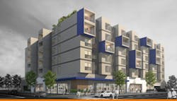 Cloud apartments exterior render Cloud apartments exterior render