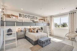 Bedroom design with sleeping space for multiple kids. Bedroom design with sleeping space for multiple kids.