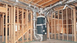 HVAC ducts installed in conditioned space in the basement HVAC ducts installed in conditioned space in the basement