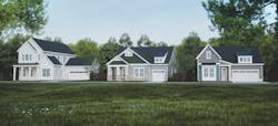 Rendering showing exteriors of GMD Design Group's Westview single-family build-to-rent design Rendering showing exteriors of GMD Design Group's Westview single-family build-to-rent design