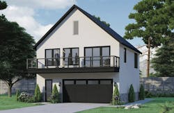 Exterior rendering of The Aubrey, a single-family build-to-rent design by TK Design Associates Exterior rendering of The Aubrey, a single-family build-to-rent design by TK Design Associates