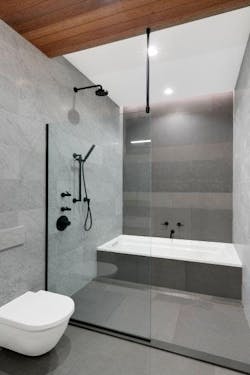 StudioSC Brooklyn Passive House Condo Conversion Guest Bath StudioSC Brooklyn Passive House Condo Conversion Guest Bath