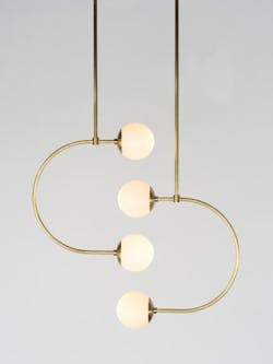 Bower C Light double ceiling pendant lit Bower C Light double ceiling pendant lit