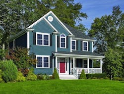 CertainTeed Monogram home siding in Pacific Blue CertainTeed Monogram home siding in Pacific Blue