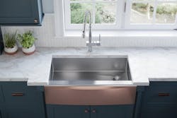 Elkay Crosstown Apron-Front sink in rose gold Elkay Crosstown Apron-Front sink in rose gold